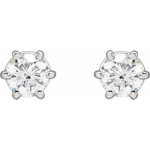 Round 6-Prong Stud Earrings