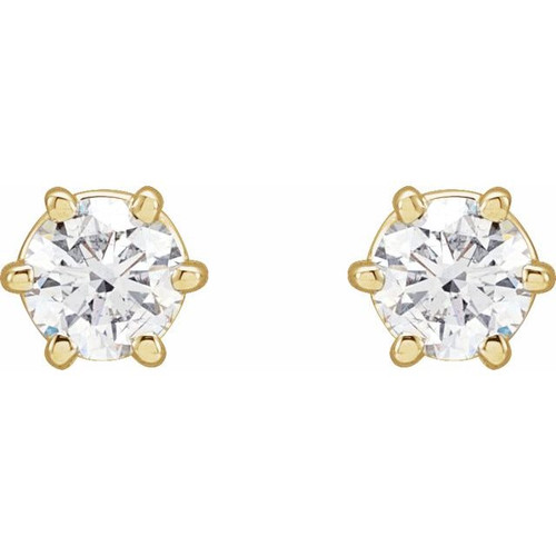 Round 6-Prong Stud Earrings