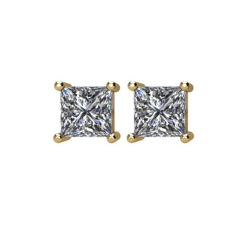 14 Karat Yellow Gold 0.50 Carat Diamond Earrings