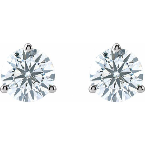 14K White 3 CTW Lab-Grown Diamond Stud Earrings