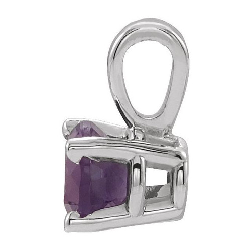 14K White 4 mm Natural Amethyst 16-18" Necklace