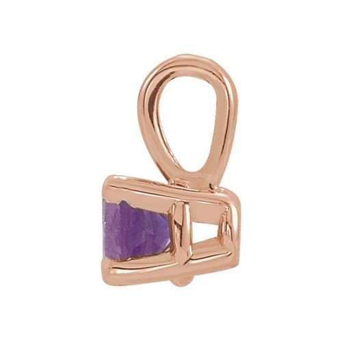 14K Rose 4 mm Natural Amethyst 16-18" Necklace