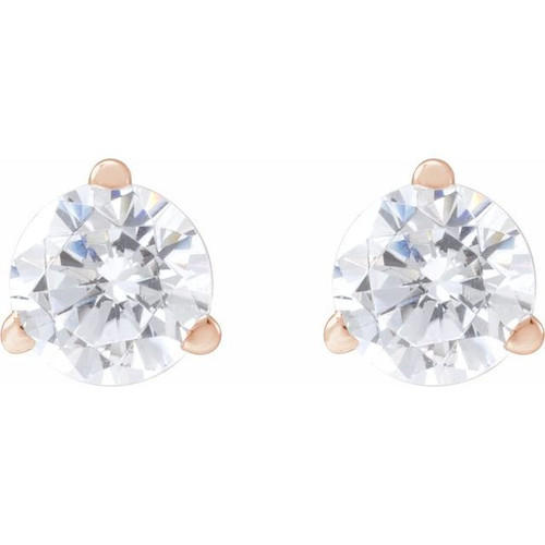 14K Rose 1/2 CTW Lab-Grown Diamond Stud Earrings