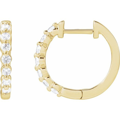 14K Yellow 1/3 CTW Lab-Grown Diamond Hoop Earrings