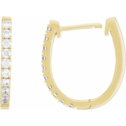 14K Yellow 1/2 CTW Lab-Grown Diamond Hoop Earrings
