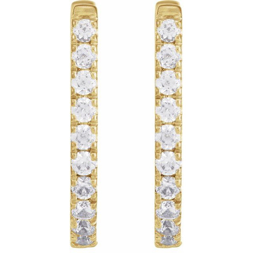 14K Yellow 1/3 CTW Lab-Grown Diamond Hoop Earrings