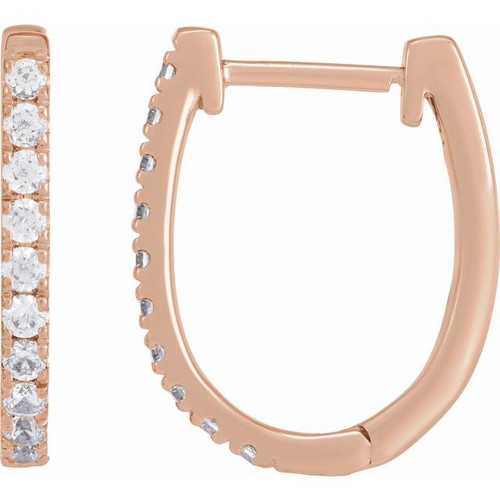 14K Rose 1/3 CTW Lab-Grown Diamond Hoop Earrings