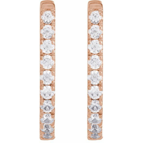 14K Rose 1/3 CTW Lab-Grown Diamond Hoop Earrings