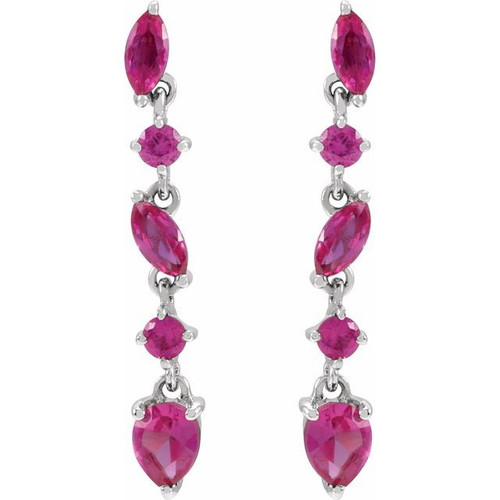 14 Karat White Gold Natural Ruby Earrings |$732
