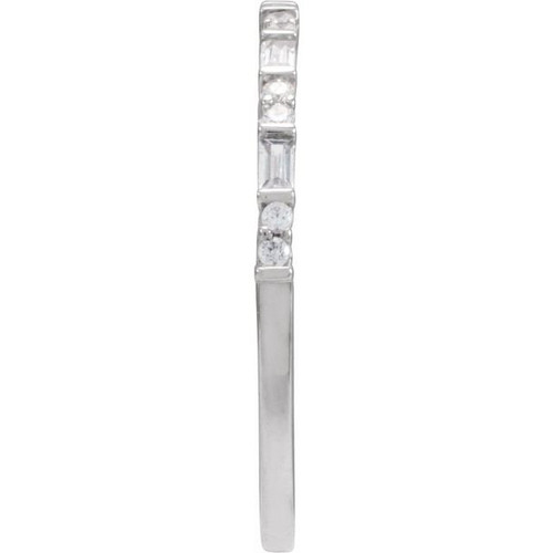 14K White 1/5 CTW Natural Diamond Stackable Ring