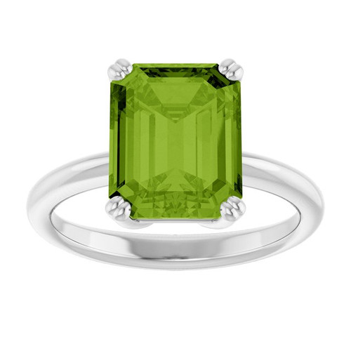 Sterling Silver Natural Peridot Ring