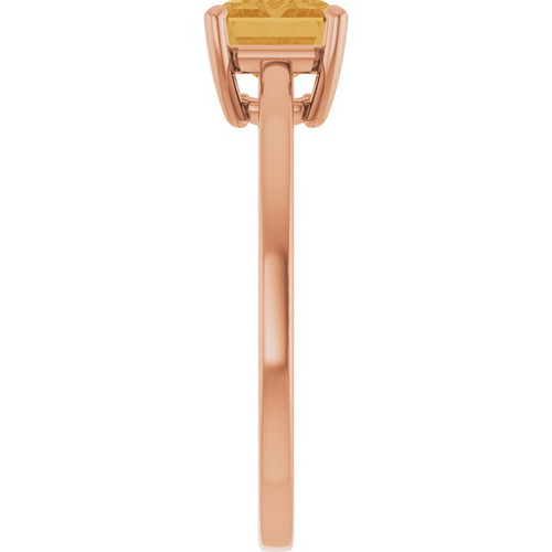 14K Rose Natural Citrine Ring