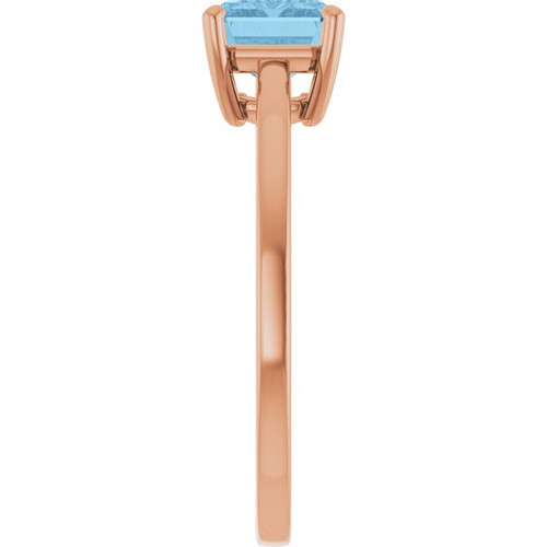 14K Rose Natural Sky Blue Topaz Ring
