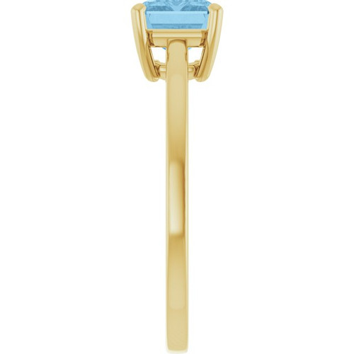 14K Yellow Natural Sky Blue Topaz Ring