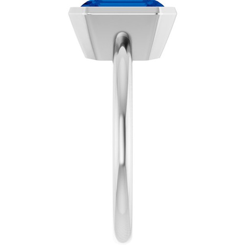 Platinum Lab-Grown Blue Sapphire Ring