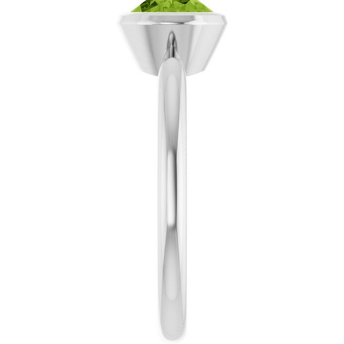 Platinum Natural Peridot Ring