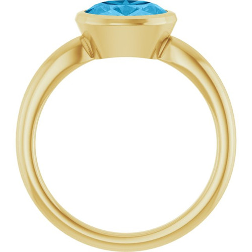 14K Yellow Natural Swiss Blue Topaz Ring