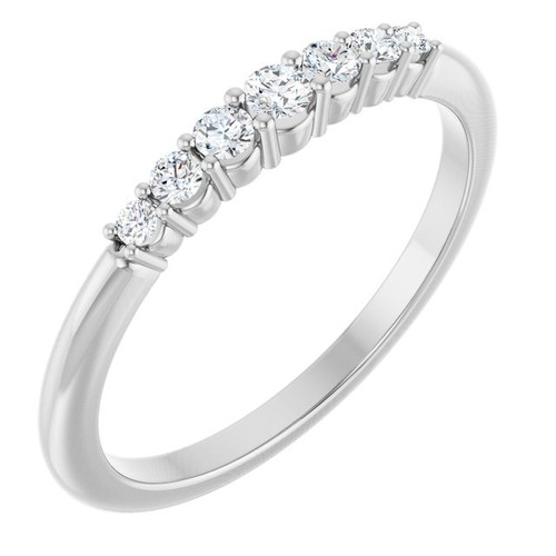 Genuine Diamond Ring in Platinum 1/4 Carat Diamond Stackable Ring   