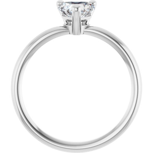 Platinum Natural White Sapphire Heart Solitaire Ring