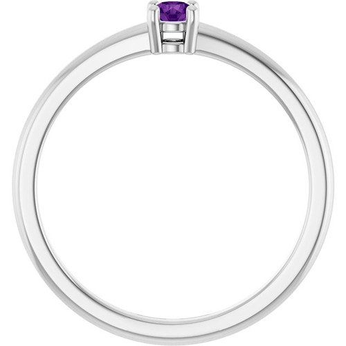 Sterling Silver Natural Amethyst Ring