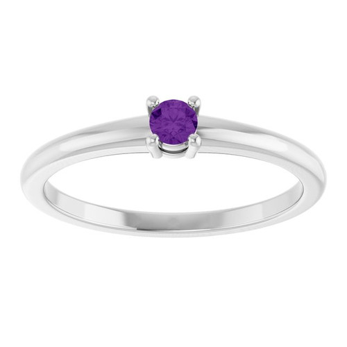 Sterling Silver Natural Amethyst Ring