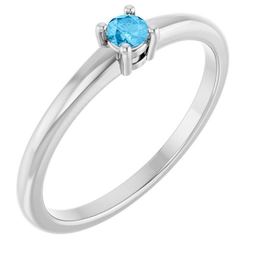 Sterling Silver Natural Swiss Blue Topaz Ring