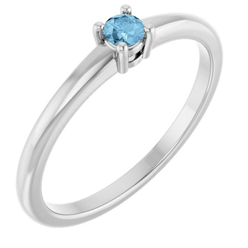 Sterling Silver Natural Sky Blue Topaz Ring