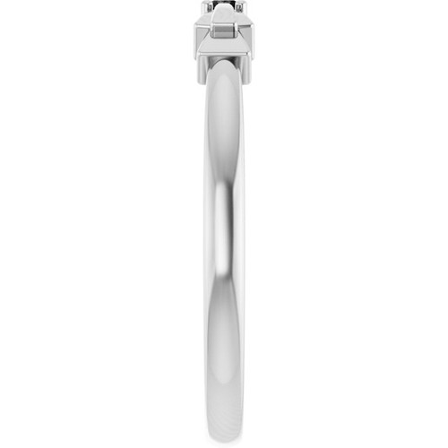 Sterling Silver Natural Black Onyx Stackable Ring