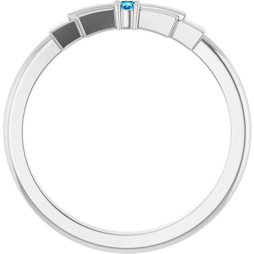 Sterling Silver Natural Blue Zircon Stackable Ring