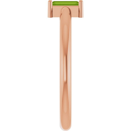 14K Rose Natural Peridot Stackable Ring