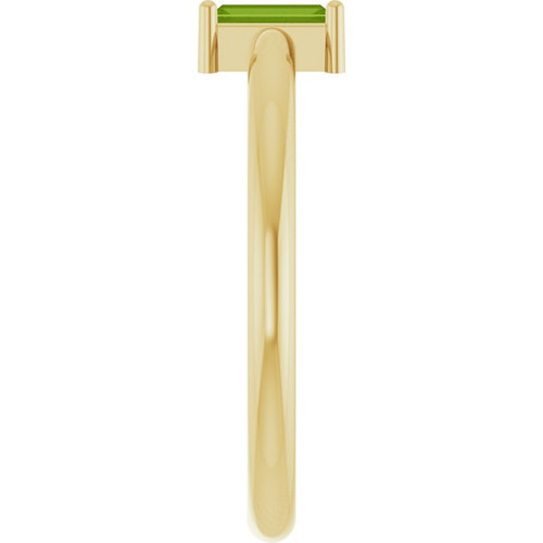14K Yellow Natural Peridot Stackable Ring