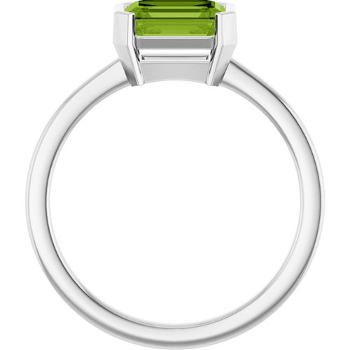 Sterling Silver Natural Peridot Ring