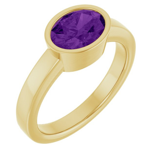 14K Yellow Natural Amethyst Ring