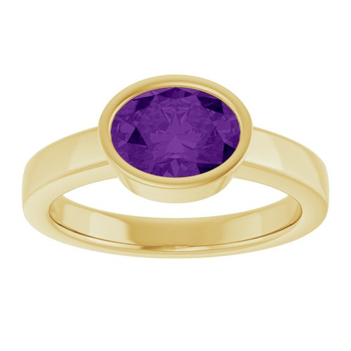 14K Yellow Natural Amethyst Ring
