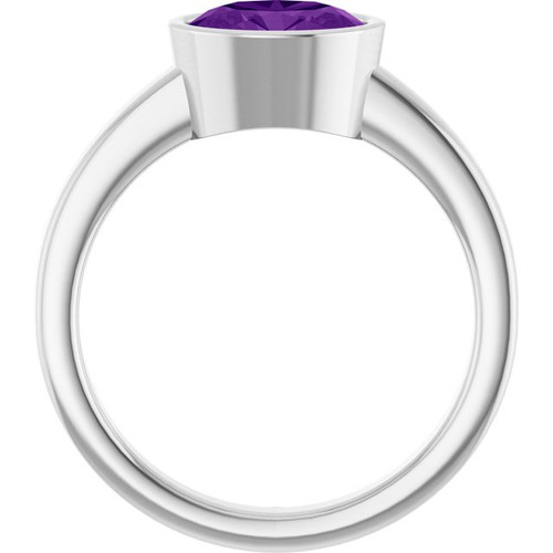 Platinum Natural Amethyst Ring