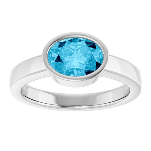 Sterling Silver Natural Aquamarine Ring