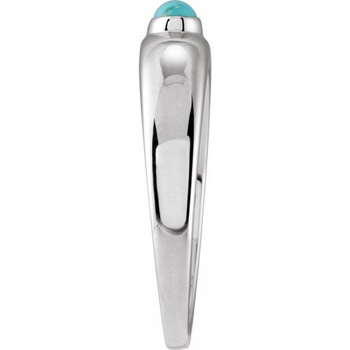 Sterling Silver Natural Turquoise Cabochon Dome Ring