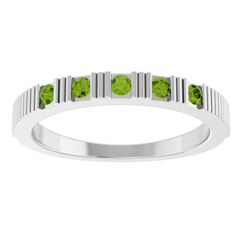 Sterling Silver Natural Peridot Stackable Ring