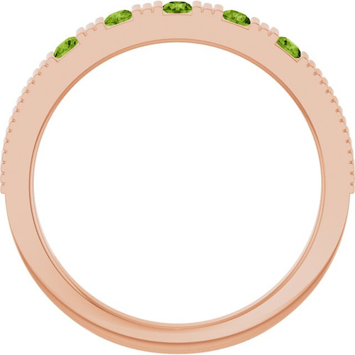 14K Rose Natural Peridot Stackable Ring