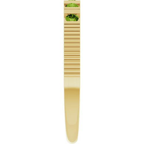 14K Yellow Natural Peridot Stackable Ring