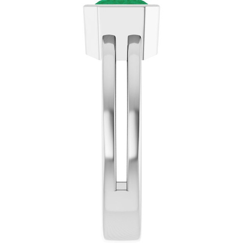 Sterling Silver Lab-Grown Emerald Ring