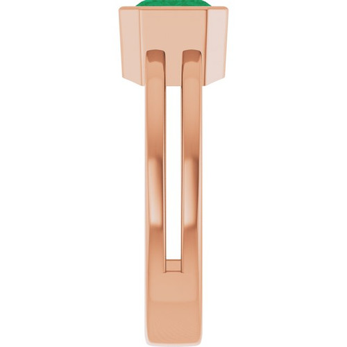 14K Rose Lab-Grown Emerald Ring