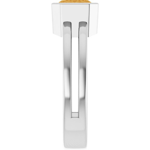 14K White Natural Citrine Ring