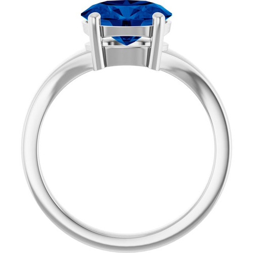 Platinum Lab-Grown Blue Sapphire Ring