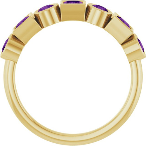 14K Yellow Natural Amethyst Stackable Ring