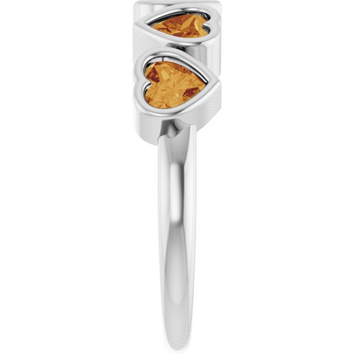 14K White Natural Citrine Ring