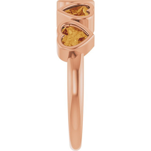 14K Rose Natural Citrine Ring