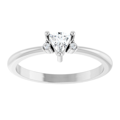 Platinum Natural White Sapphire & .015 CTW Natural Diamond Ring