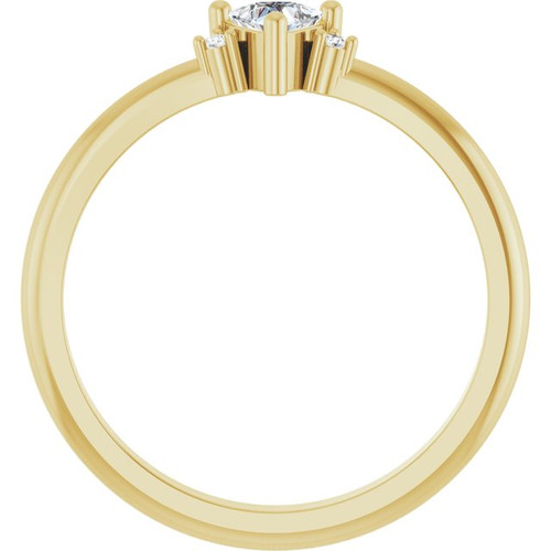 14K Yellow Natural White Sapphire & .015 CTW Natural Diamond Ring