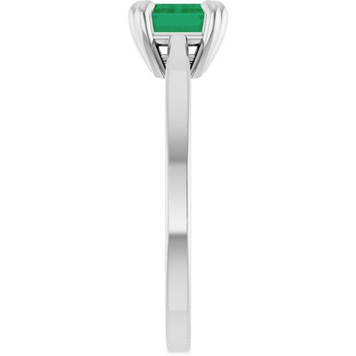 Platinum Lab-Grown Emerald Ring